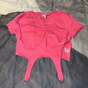 Pink Crop Top with Straps